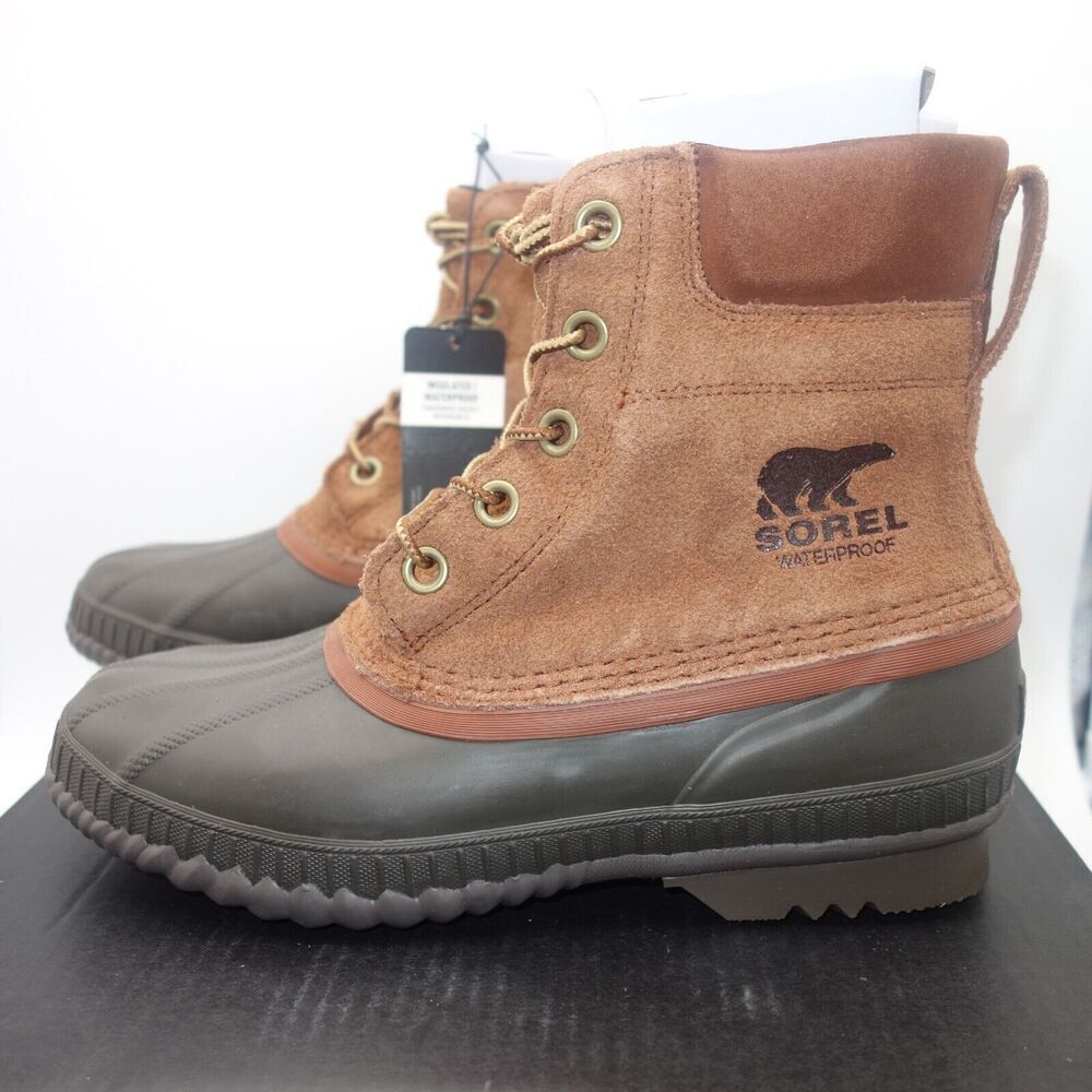 NEW Sorel Men's Size 8 Cheyanne II Lace Up Duck Boots  WP Insulated Brown
